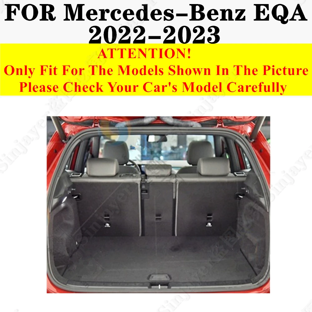 Couverture Complète Cuir Tapis Coffre Voiture Pour Mercedes EQA (2021+) [H243], Antidérapant Imperméable Protection Coffre Cargaison Doublure Accessories,Black Red