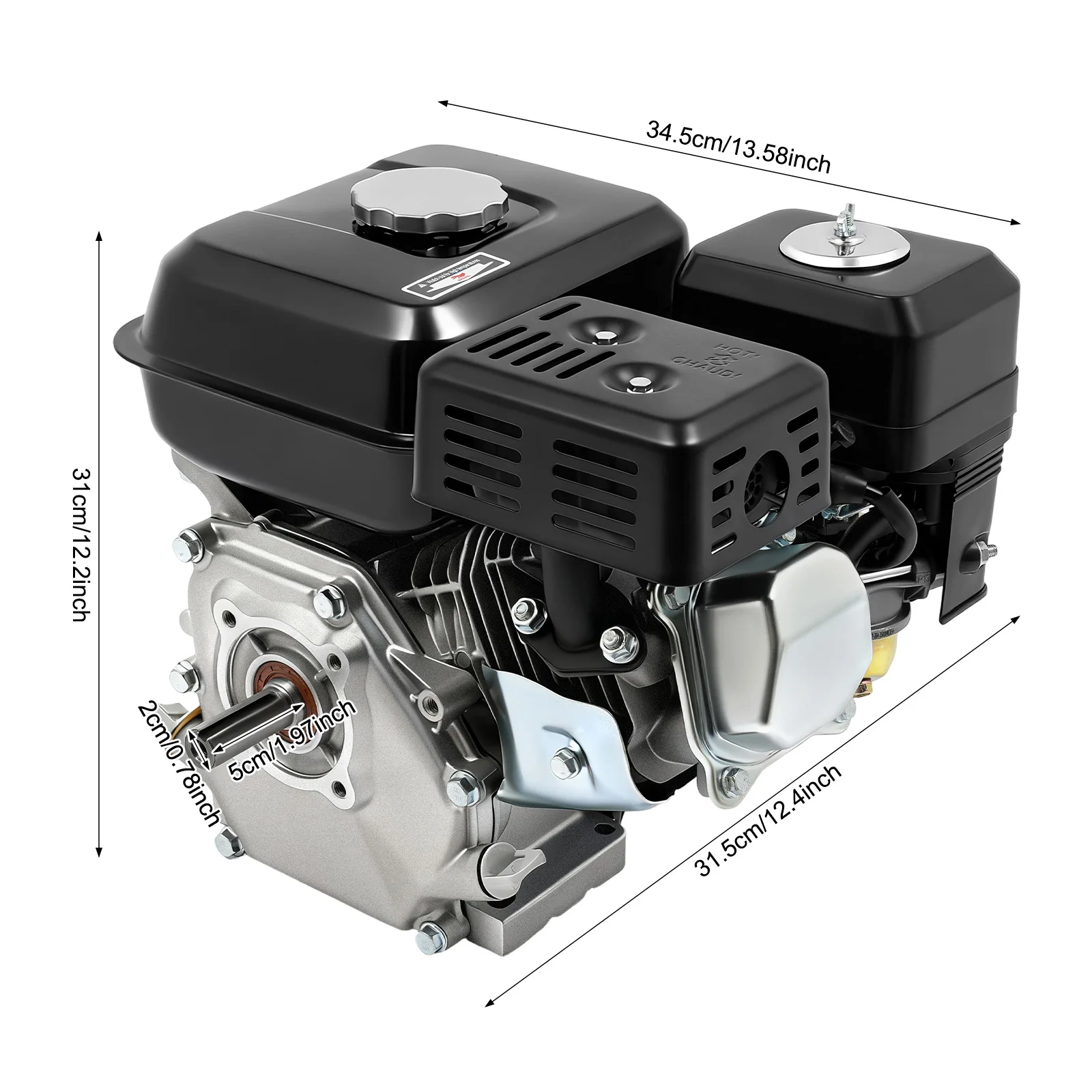 212CC benzinbetriebener Motor, Mehrzweckmotor, 4-Takt-7,5-PS-Motor, luftgekühlter OHV-Motor mit Öalarm, geringer Kraftstoffverbrauch – Detail 2