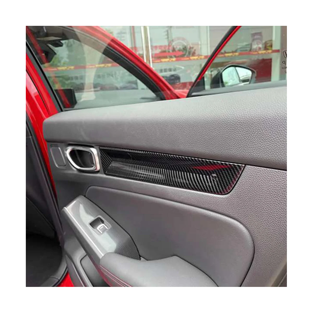 

Внутренние дверные панели из углеродного волокна для Honda For Civic 11 поколения 2021-2022, декоративная накладка