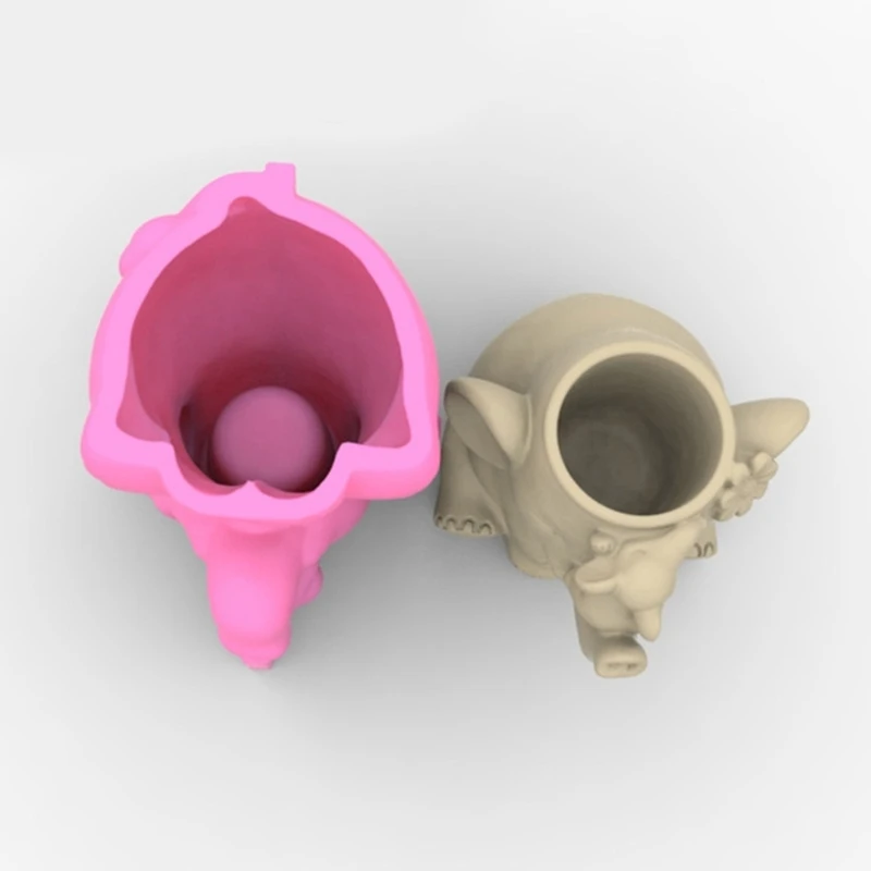 Elephant Planter Silicone Mold Flower Pot Concrete Mold Animal Statue Cement Gypsum Mold Flower Vase Epoxy Casting Mold