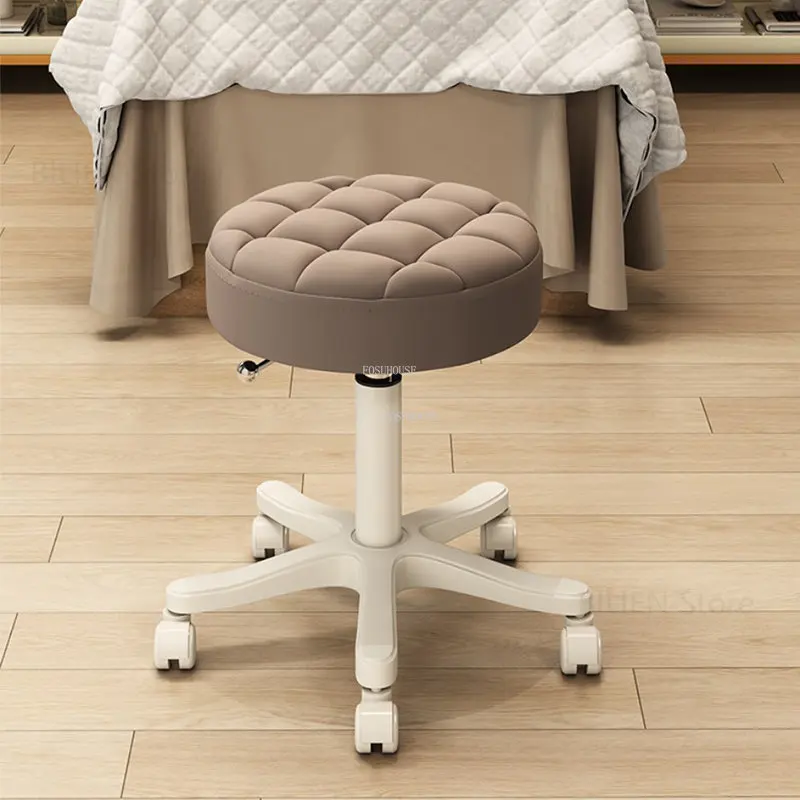 

Modern Minimalist Barber Chairs Makeup Professional Rotating Lifting Round Barber Chairs Wrought Iron Stool Cadeiras Furniture