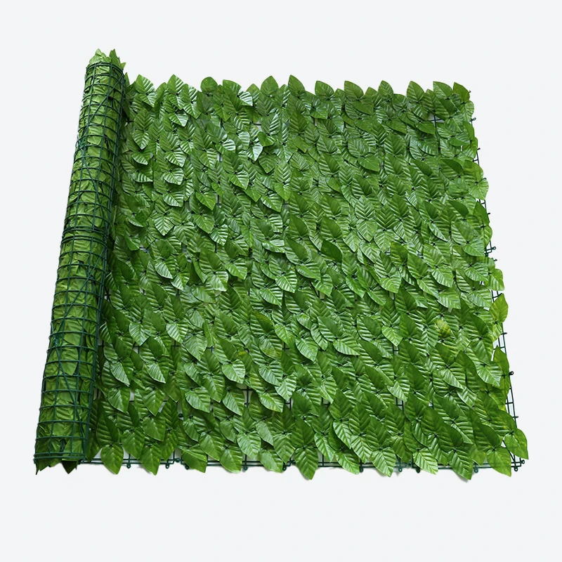 1 Set Artificial Green Plastic Wall Leaf Screen Hedge Leaf Privacy