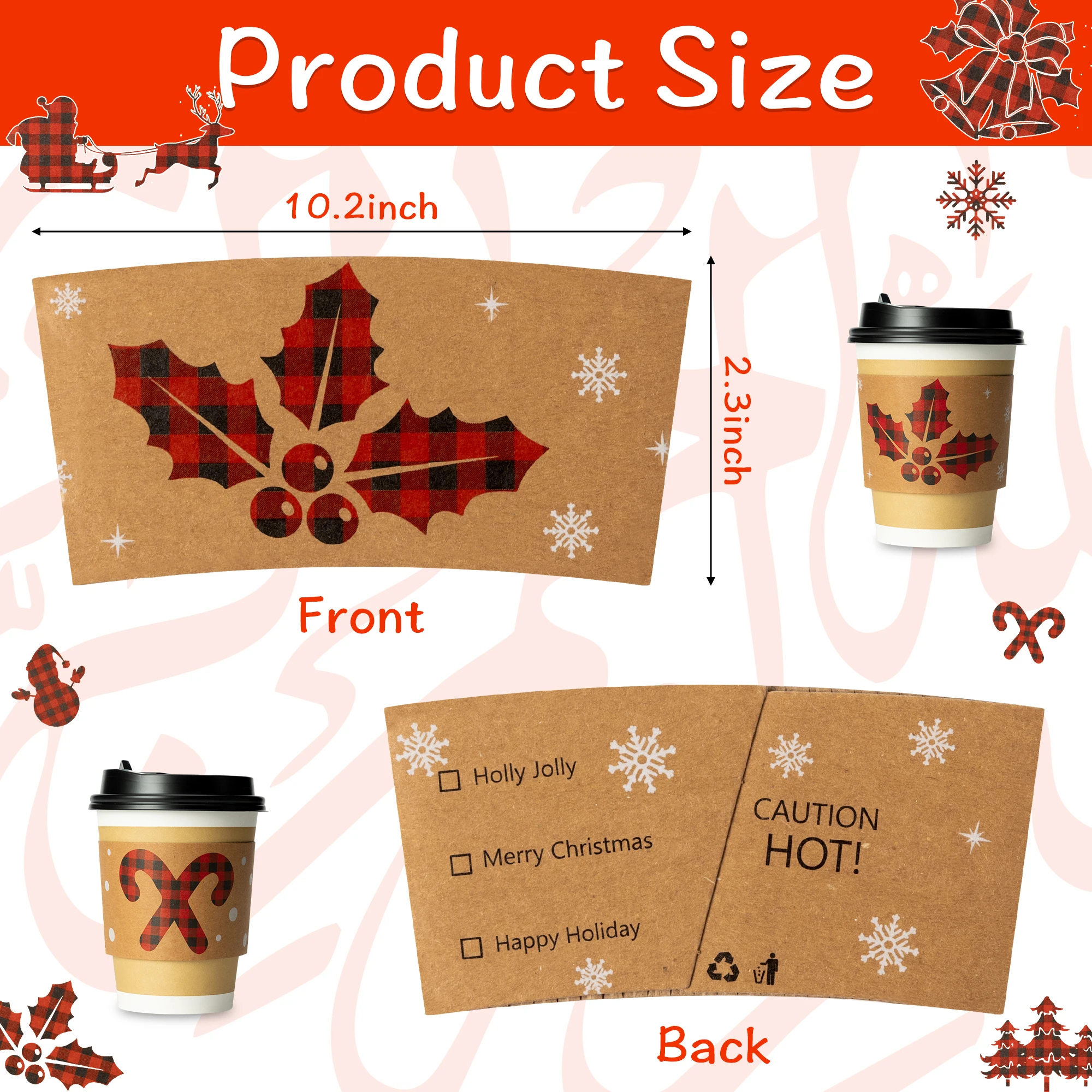 Christmas Paper Cup Set 40 PCS Party Hot Milk Tea Disposable Heat Insulation Waterproof Coffee Ironing Snow Elk Pattern