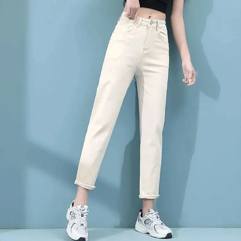 candy color High Waist Slim Straight Women's Harlan Jeans Loose Casual Female Streetwear Outfits Spring Summer Fashion Jeans