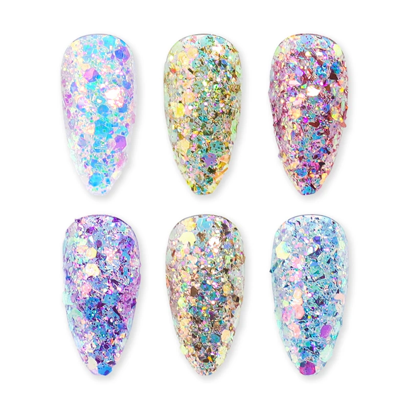 Nail Glitter Nail Powder MagiBling 100g Mixed Mermaid Sequins for Nail Art