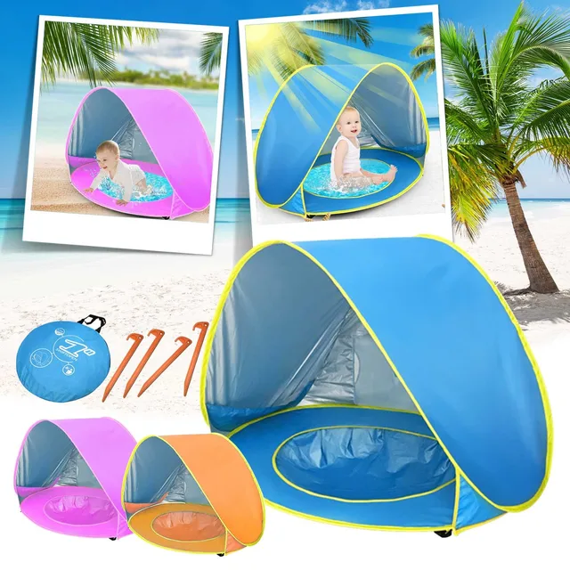 Baby Beach Tent Children Waterproof Pop-up Sun Awning Tent Uv-protecting Sunshelter With Pool Kid Outdoor Camping Sunshade Beach 5
