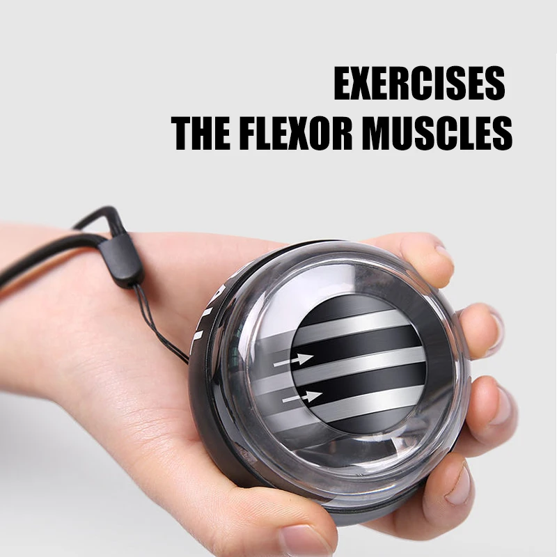 Home Wrist Ball Fitness Metal Self-starting Silent Arm Strength Wrist Grip Men's Centrifugal Strength Trainer Hand Strengthener Forearm Exerciser Gyro Ball Wrist Exerciser Hand Grip Strengthener Gyro Wrist Ball Power Ball Hand Grip Trainer