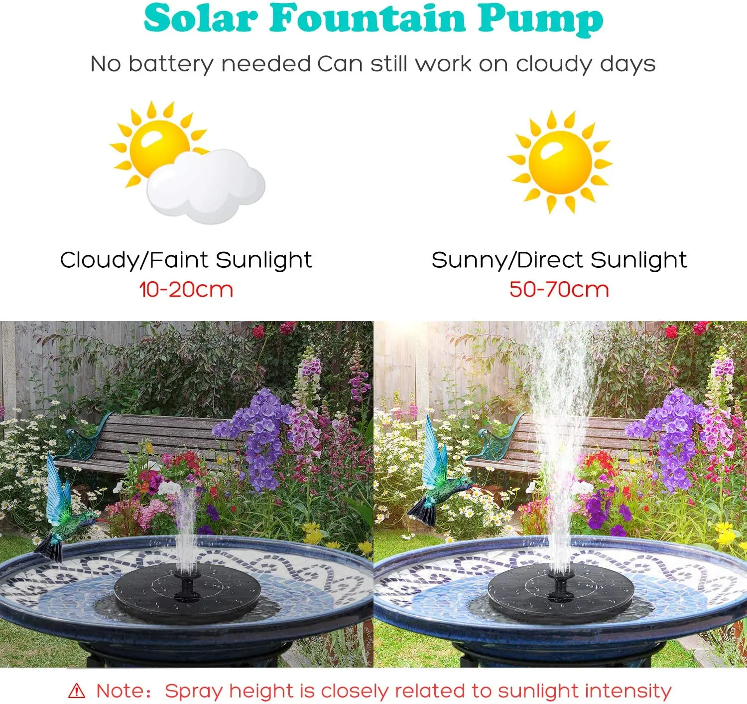 Floating Solar Fountain Solar Powered Fountain Pump for Standing