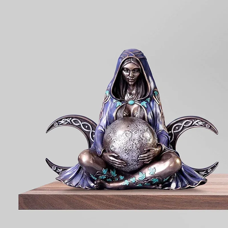 Mother Earth Art Statue Millennial Gaia Figurine Home Garden Table Decor Wiccan Altare Spiritual Goddess Resin Art Sculpture Big
