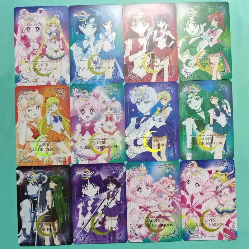 

12Pcs/set Sailor Moon Meiou Setsuna Tenoh Haruka Anime Game Characters Self Made Classic Series Color Flash Collection Card Gift