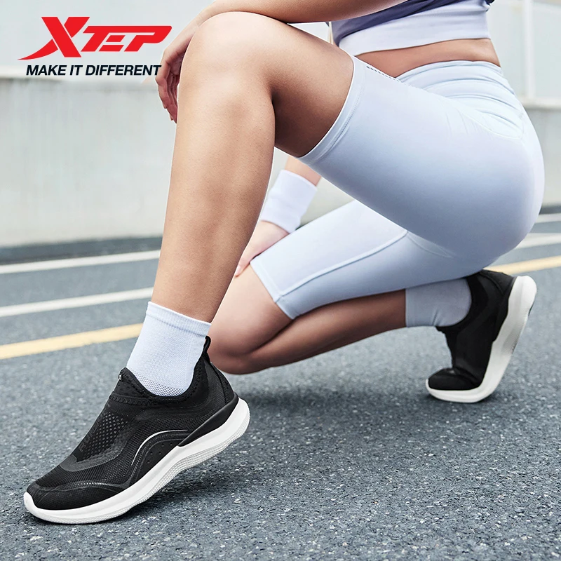 Xtep Soft Tube Women's Running Shoes Summer Slip-on Breathable Lightweight Shock-absorbing Rebound Sport Shoes 875218110062