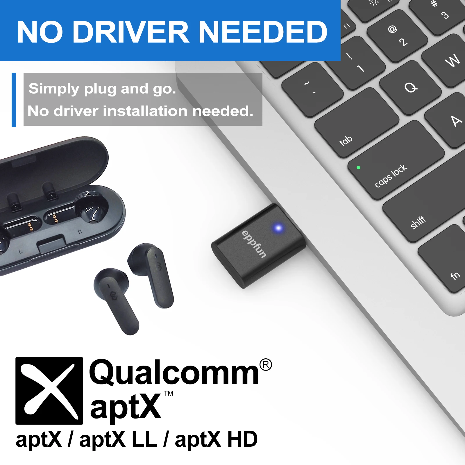 Updated AK3040 Pro USB C Wireless Bluetooth 5.2 Audio Transmitter Dongle with Aptx HD/LL/Adaptive for speaker earbuds VR PS5