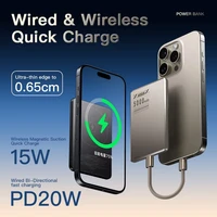 Xiaomi 5000mAh Magnetic Ultra-thin Power Bank Slim Wireless Powerbank Portable External Battery for Magsafe for iPhone Samsung 2