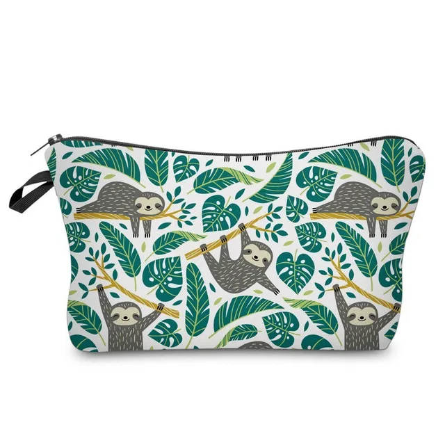 Deanfun Sloth Abstract Art  Cosmetic Bag Waterproof Printing Swanky Turtle Leaf Toilet Bag Custom Style for Travel  51476 51476