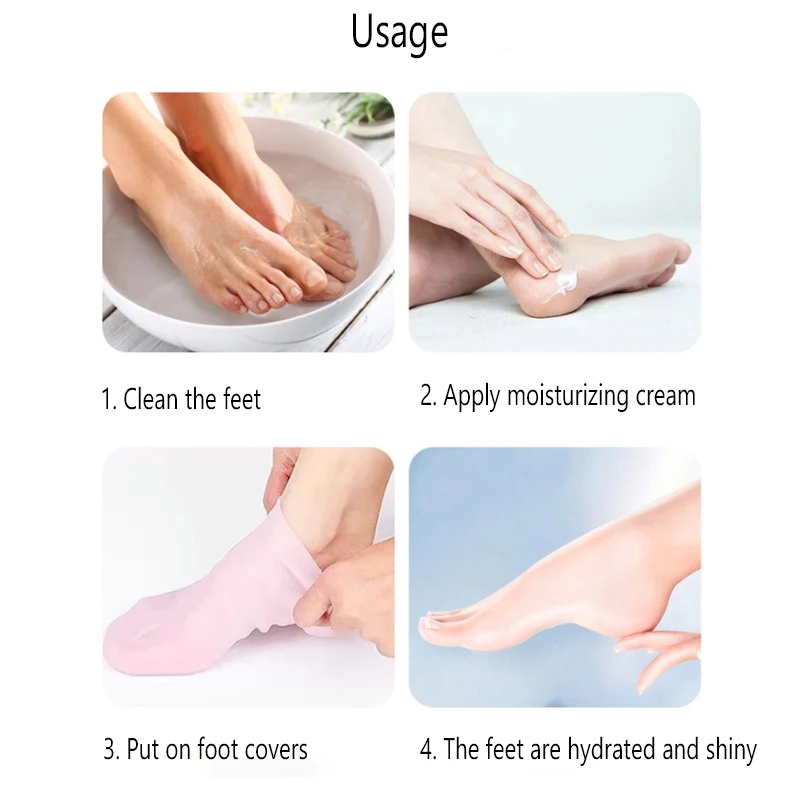 2Pcs Silicone Foot Care Socks Anti Cracking Moisturizing Gel Socks Cracked Dead Skin Remove Protector Pain Relief Pedicure Tools images - 6