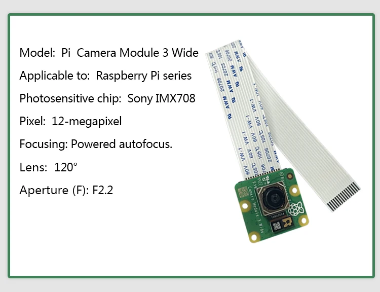 Módulo oficial da câmera Raspberry Pi, 3