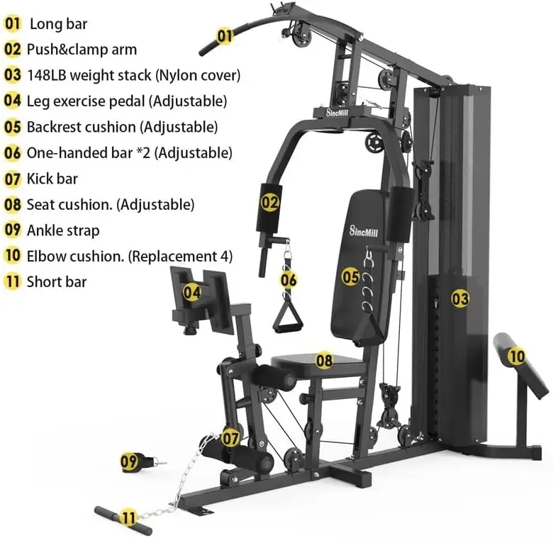 Gym Multifunctional Full Body Home Gym for Home Workout Exercise Fitness 2