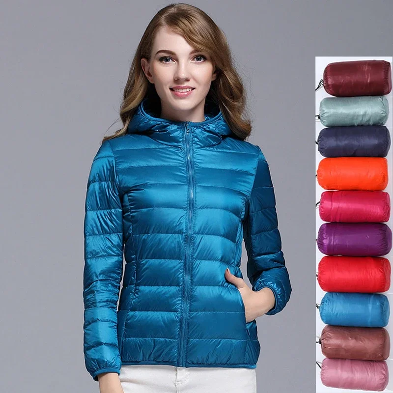 Chaqueta De Plumón Ligera Para Mujer - Con Capucha, Impermeable Y Plegable, Ideal Para Viajes Y Días Fríos