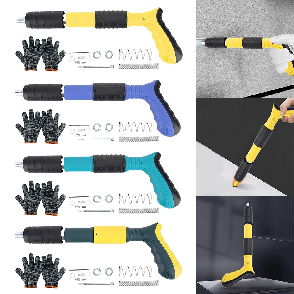 

Manual Silencing Nail Gun Wall Fastener One-handed Operation Wall Nail Fastening Tool with Accessory Kit Home DIY Installation