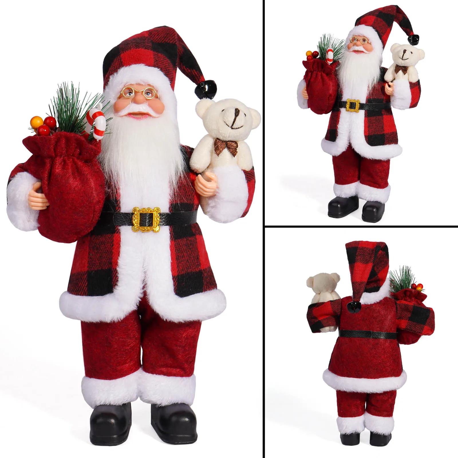 12 Inch Standing Santa Claus Doll Children Doll Xmas Gift Christmas Tree Decorations Navidad Home Party Supplies Xmas Ornaments