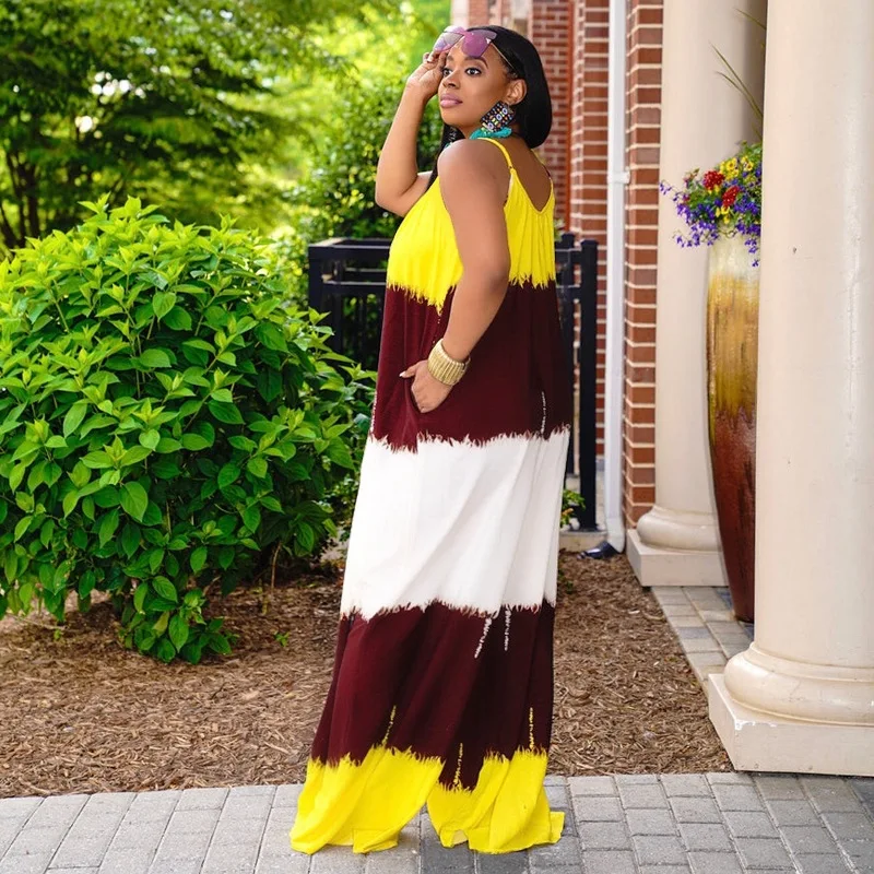 Plus Size Women Jumpsuit Sleeveless Tie Dye One Piece Outfits 2022 Summer Casual Lady Luxury Cloth Fashion Club Wide Leg Pants