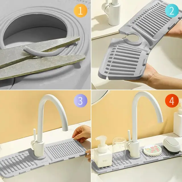Plateau D'évier En Pierre à Séchage Rapide, Protection Anti-éclaboussures Pour évier De Cuisine, Tapis Absorbant Pour Comptoir De Salle De Bain