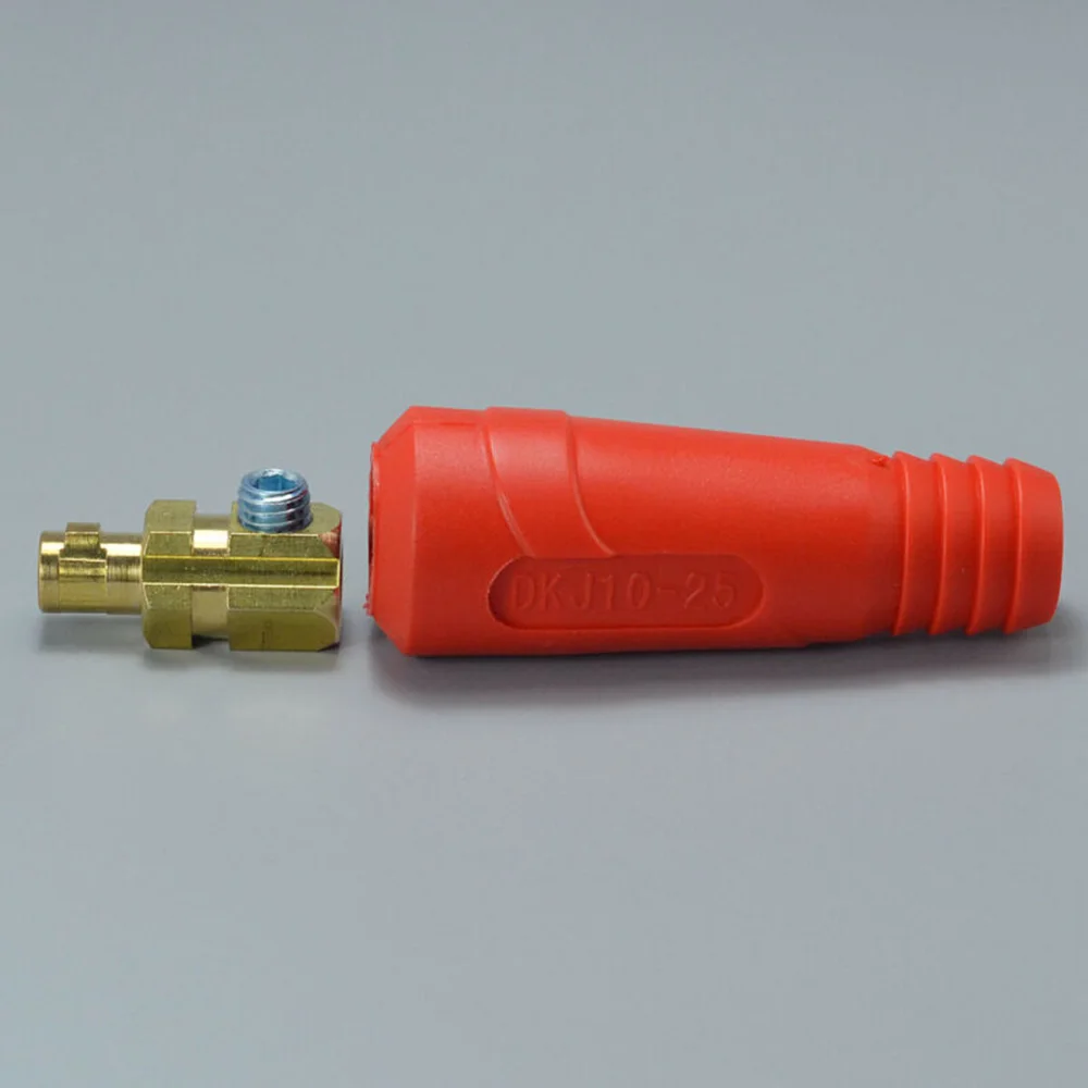 Welding Machine 2pcs TIG Welding Cable Panel Male Connector Plug DKJ10-25 200Amp Euro Style Connection Quick Fitting