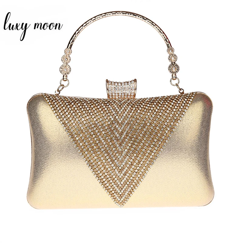 Bolso de mano dorado de lujo para mujer, bolsa de diseñador para boda, de noche, bolso de hombro con diamantes de imitación, ZD1678| | AliExpress