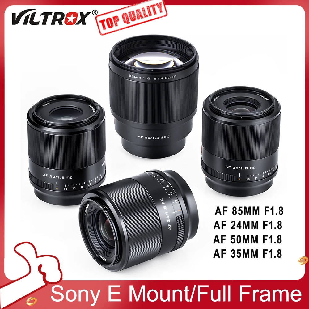 Viltrox 85Mm 50Mm 35Mm 24Mm F1.8 Fe Messa A Fuoco Automatica Full Frame Prime Grande Apertura Ritratto Obiettivo Fotocamera Fe Per Sony E Mount