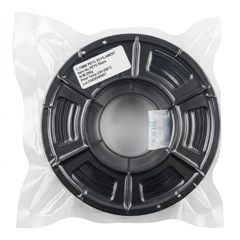 PETG 블랙, 그레이, 투명, 스킨 컬러, 화이트, 핑크, 3D 프린터 필라멘트 1.75mm 250g, 고강도, 뛰어난 레이어 접착력