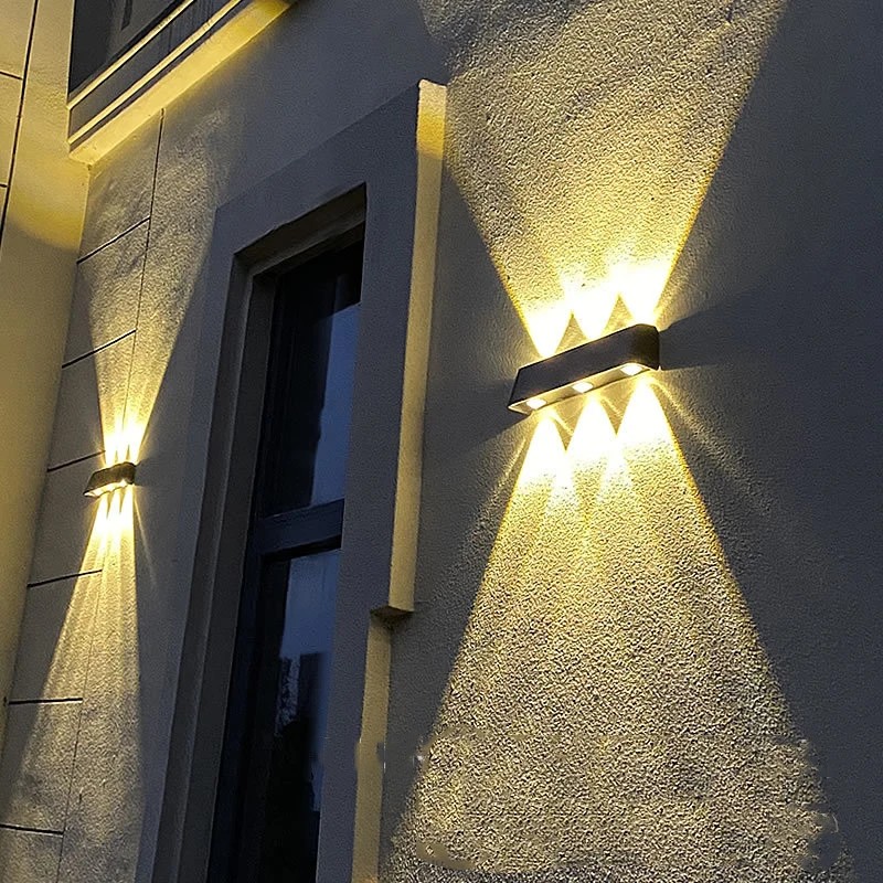 LED Solar Waterproof IP44 Outdoor External Wall Washers Luminaire Lighting Sunset Red Lamp Atmosphere Novel Up and Down Highlig