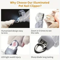 1pc-Professional Pet Nail Clipper with Magnifying Glass and LED Light- Safe and Precise Pet Nail Trimming Tool for Dogs and Cats 2