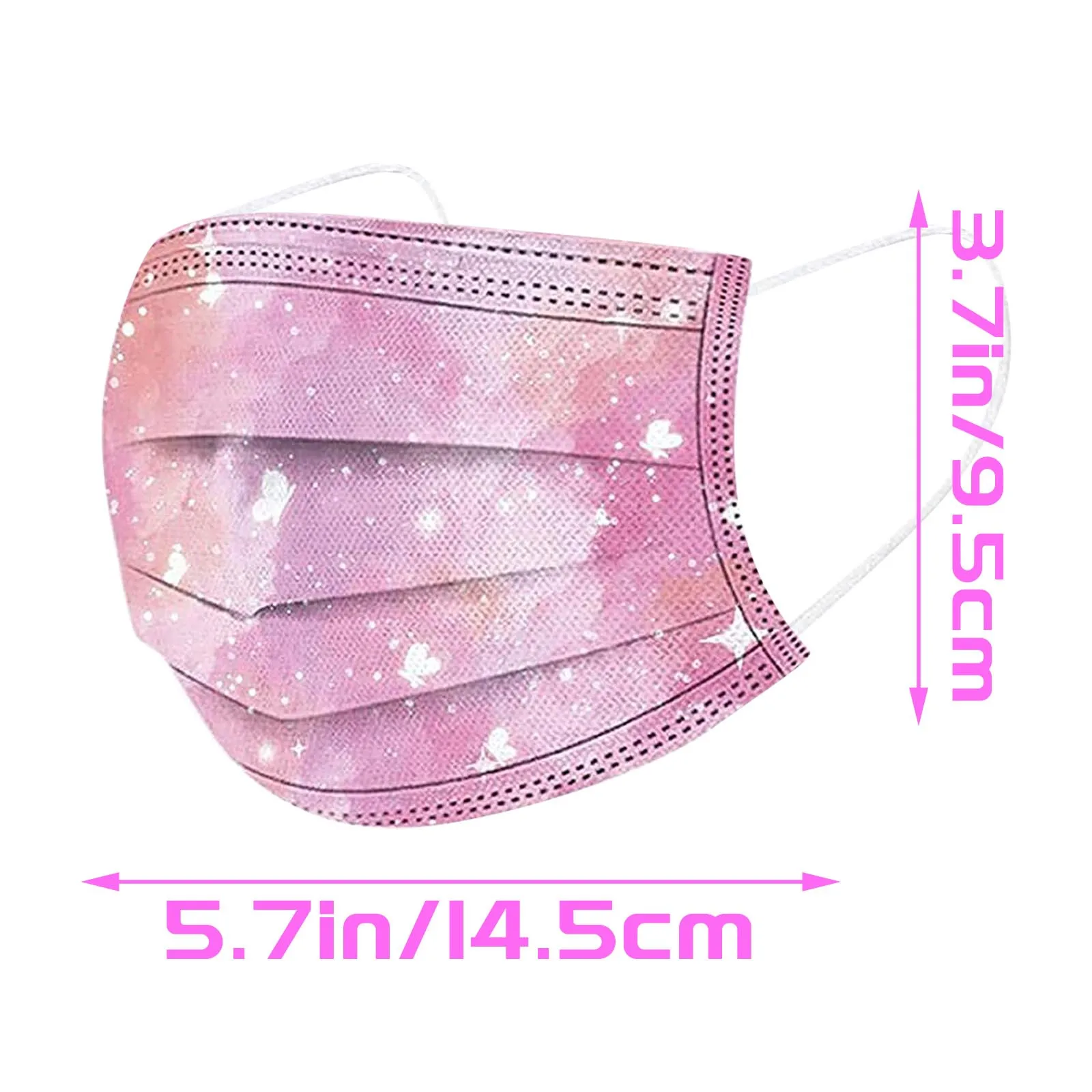 50PCS 3-Ply Disposable 3D Print Mouth And Nose Protection Bandana Masks For Children Adult face mask