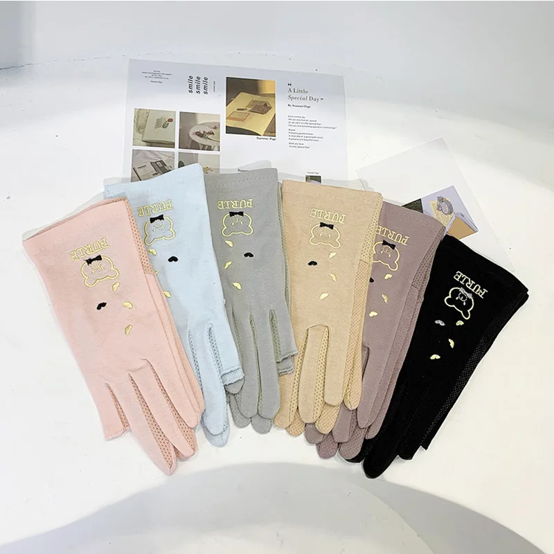 Manicure Gloves for Women Summer UV Protection Driving Anti-Tanning Cycling Lady Shopping Running Breathable Anti-Slip Gloves - 4
