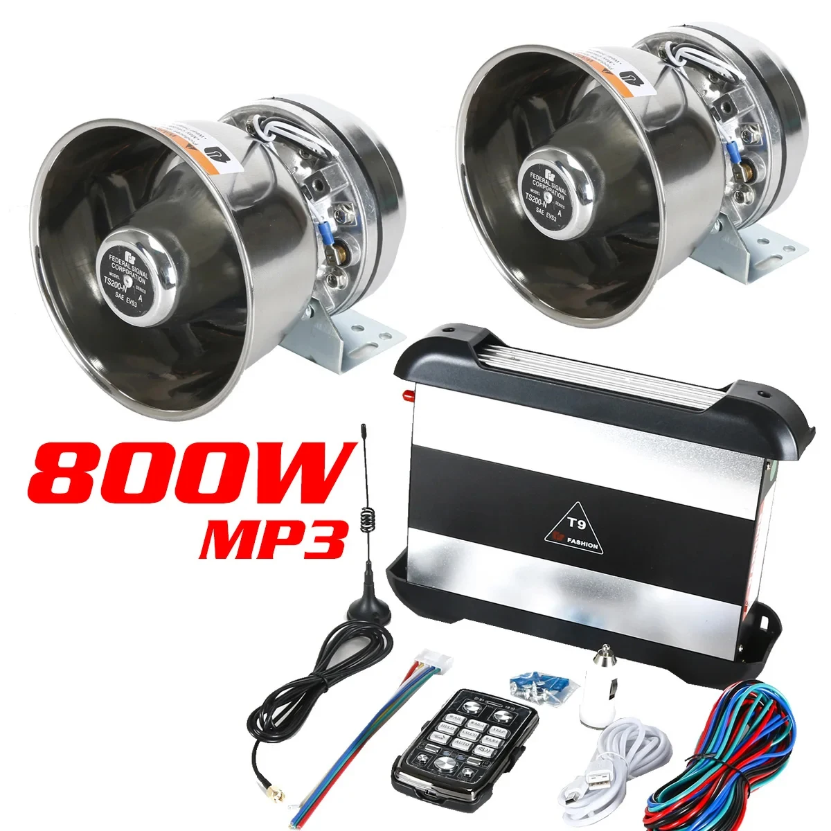 

police siren for car 800W 12v sirena policial para auto Police Fire Siren PA Speaker police horn siren for car wireless MIC