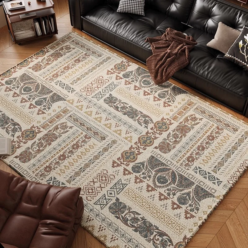 Nordic Style Living Room Carpet Creative Geometric Print Bedroom Rug High-end Light Luxury Art Home Decoration Coffee Table Mats