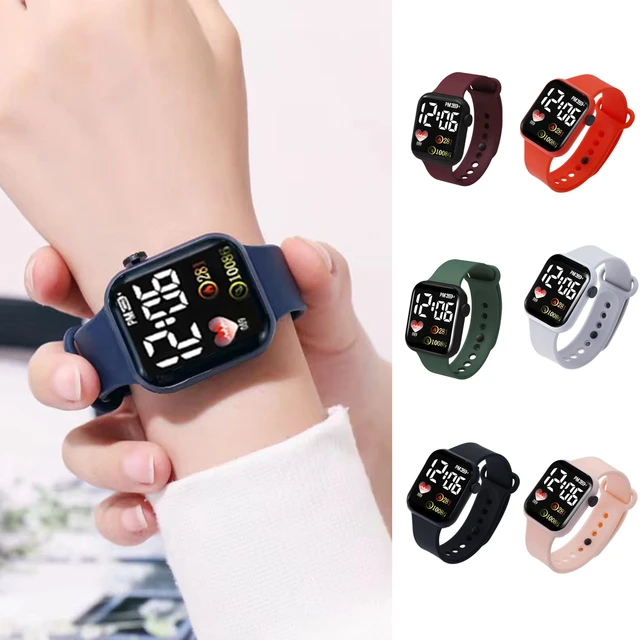 Reloj de pulsera inteligente para hombre y Mujer, pulsera electrónica  Digital con Led, Bluetooth, para Fitness - AliExpress