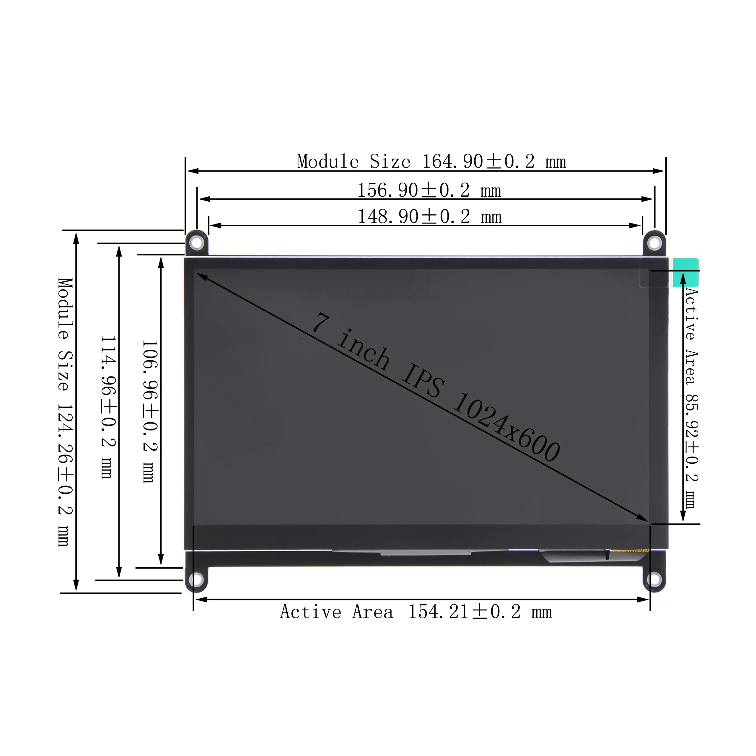 IPS 7Inch Screen AIDA64 LCD Display mini pc Touch HDMI Module 1024 x 600 for Raspberry Pi 3 Pi4 PC monitor moniteur orange pi