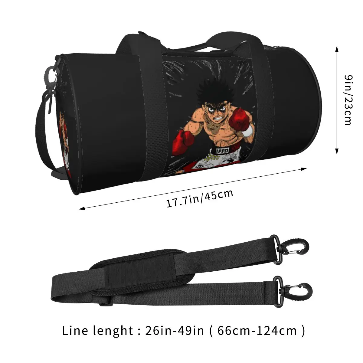 H-Hajimes No Ippo Gym Bag Classic Anime Training Sports Bags Men's Custom Large Capacity Graphic Fitness Bag Weekend Handbags 2