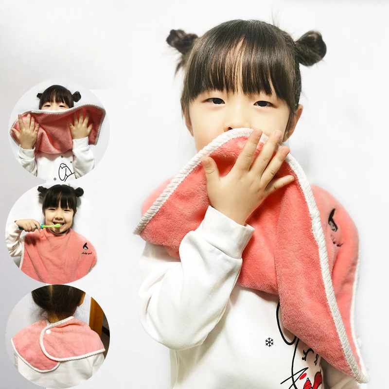 1pc Baby Bibs for Children Washing Face Towel Soft Salive Towel Boys Girls Learning Brushing Teeth Towel for 3 To 8 Years Kids 2
