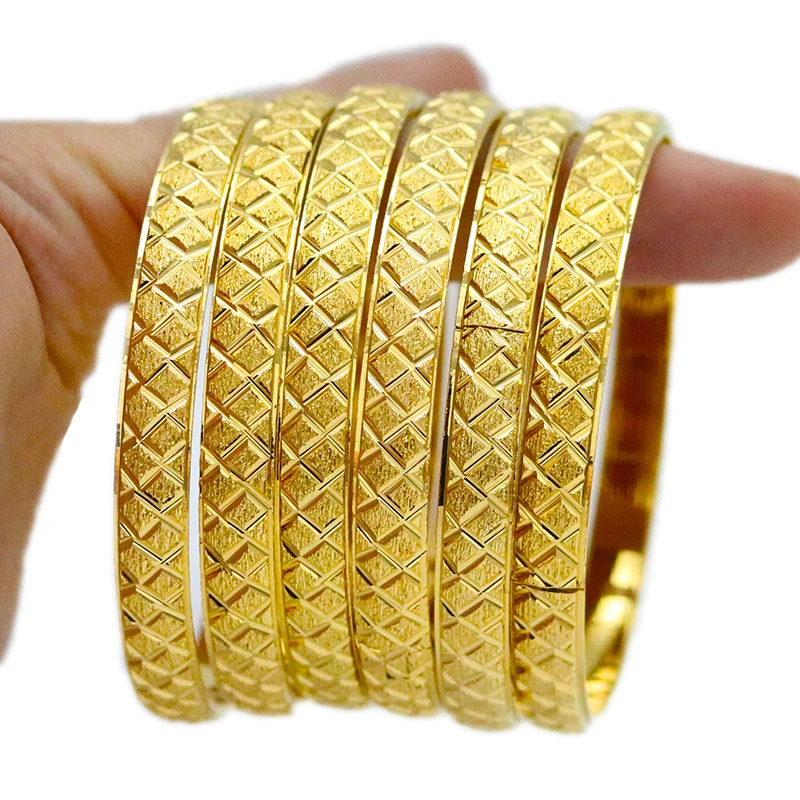 

Luxury Ethiopian Jewelry Bracelet 24K, 6 Pieces, Gold, Dubai, Ramadan, African/Arabic Bracelet, Weeding, Jewelry Gift