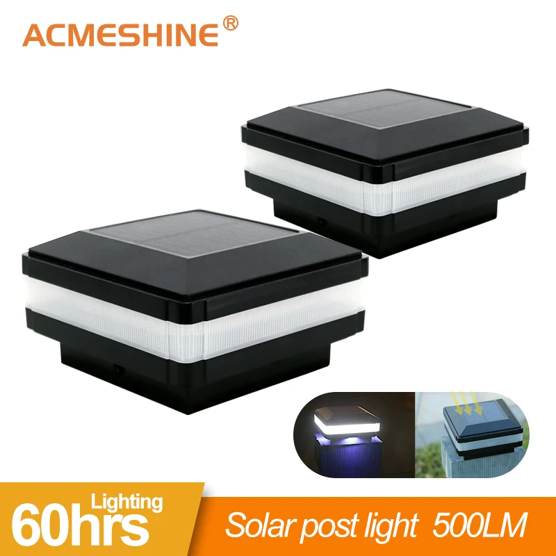 ACMESHINE 52LEDS Solar  Post Cap Lamp  Waterproof Outdoor  Landscape Lighting Garden Path Deck Square Decor Intelligent Light
