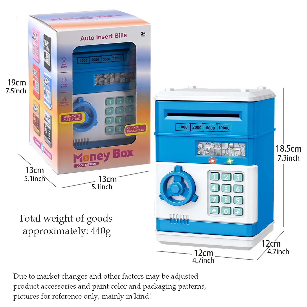 Electronic Password Piggy Bank Toys ATM Saving Money Box Coin Can Auto Scroll Paper Money Fingerprint Password Unlock kid Gifts