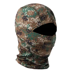 Universal Full Face Balaclava Mask for Outdoor Cold Weather Activities (Green Digital Camo)