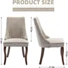 Dining Chairs Set of 6, Linen Channel Tufted Kitchen Dining Room Chair with Curved Wood Legs, Fabric Upholstered Dining Chairs 5