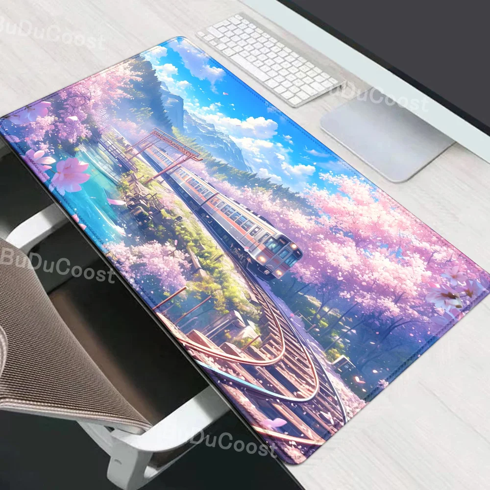 Mauspad Gaming Sakura Japanische Kirschblüte XL Home Neues HD-Mauspad XXL-Tastaturpad Rutschfester Büroteppich Laptop-Mäusepad – Detail 1