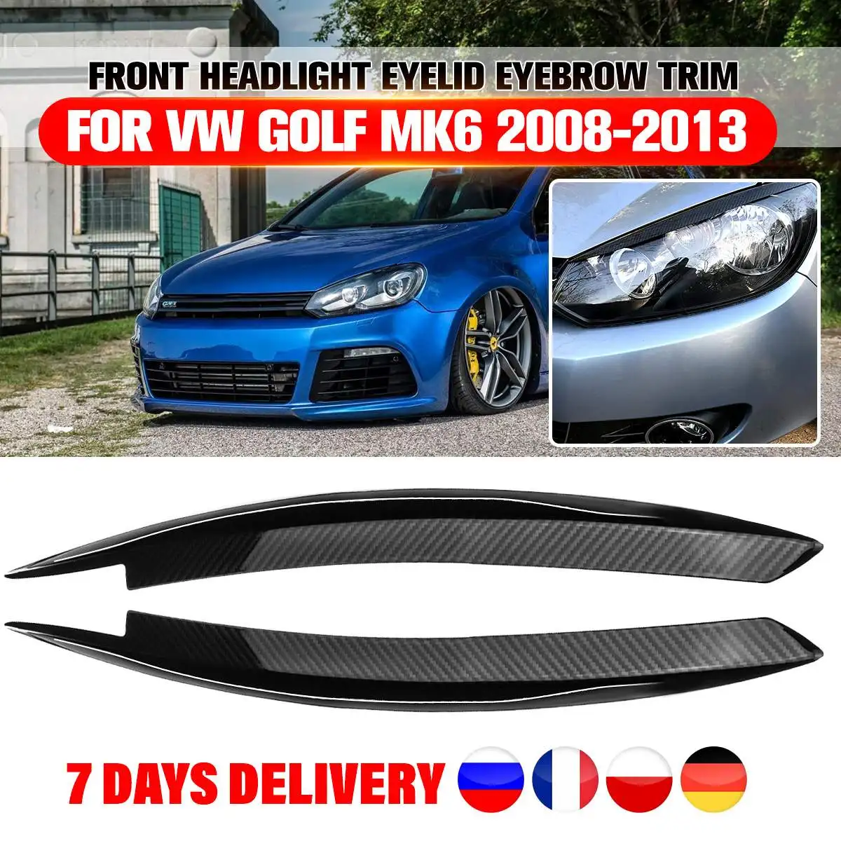 Car Headlight Cover For Volkswagen for Passat B7 2010 -2014 Eyelid Cover  Trim Headlights Eyebrow Stickers Cover Car styling Trim Accessories 2pcs  ABS - buy Car Headlight Cover For Volkswagen for Passat