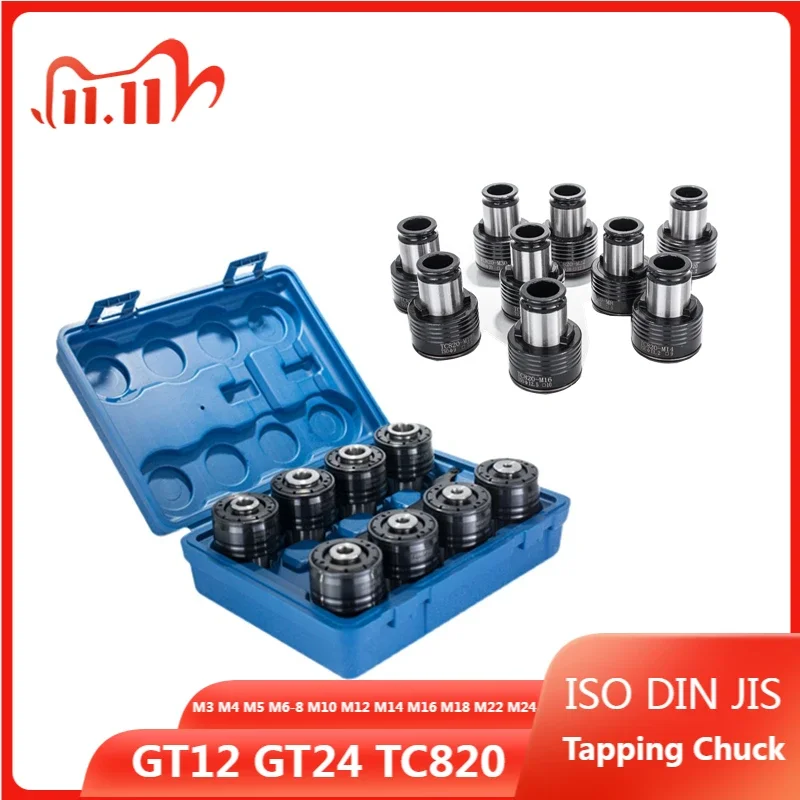 

ISO DIN JIS Tapping Chuck Drill Chuck Clamp Collet GT12 GT24 TC820 M3 M4 M5 M6-8 M10 M12 M14 M16 M18 M22 M24 Overload Protection