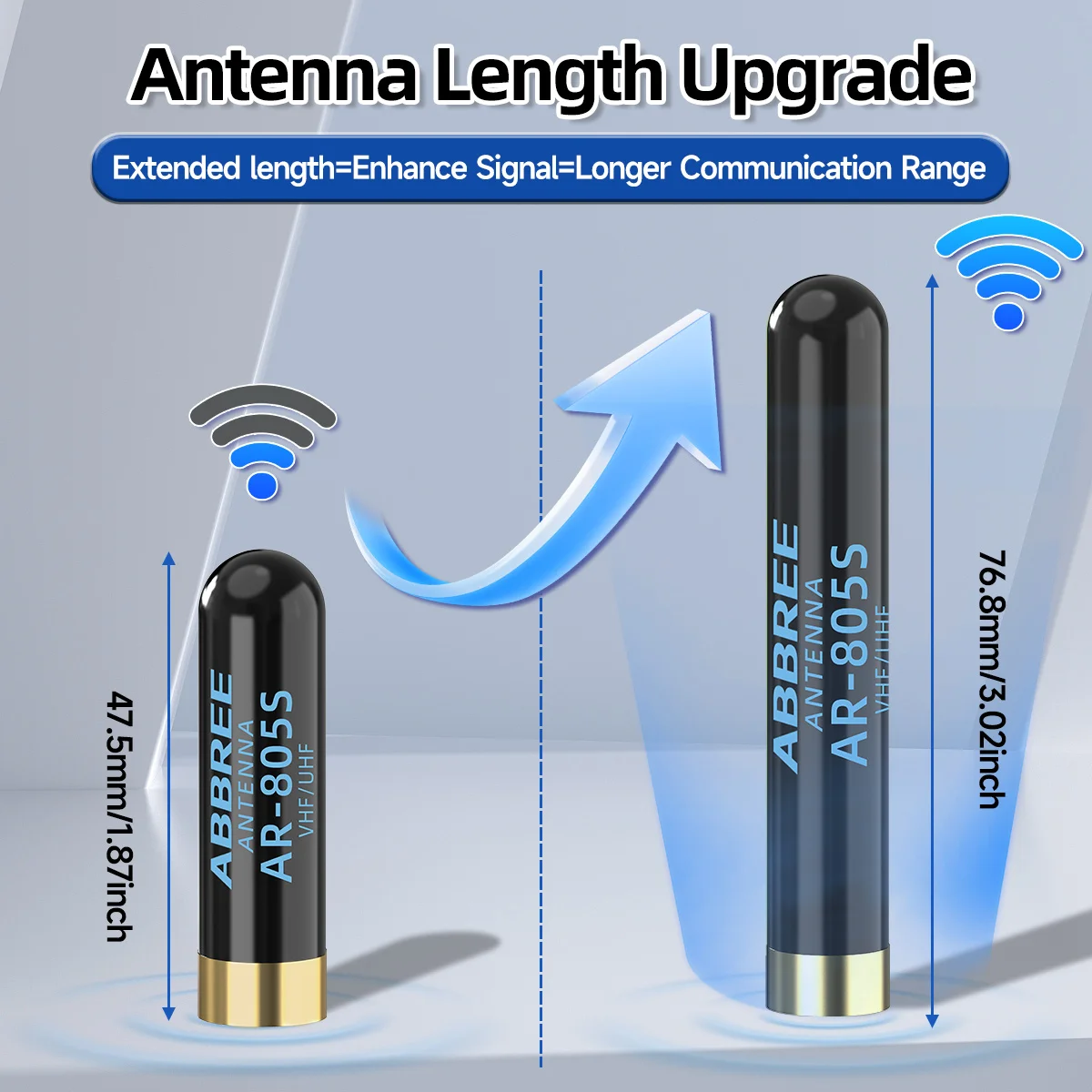 ABBREE AR-805 Plus 워키 토키 안테나 Retevis RT1 RT3S RT3 RT8 RT81 TYT MD-380/UV8000D 라디오용 고이득 SMA-남성 듀얼 밴드