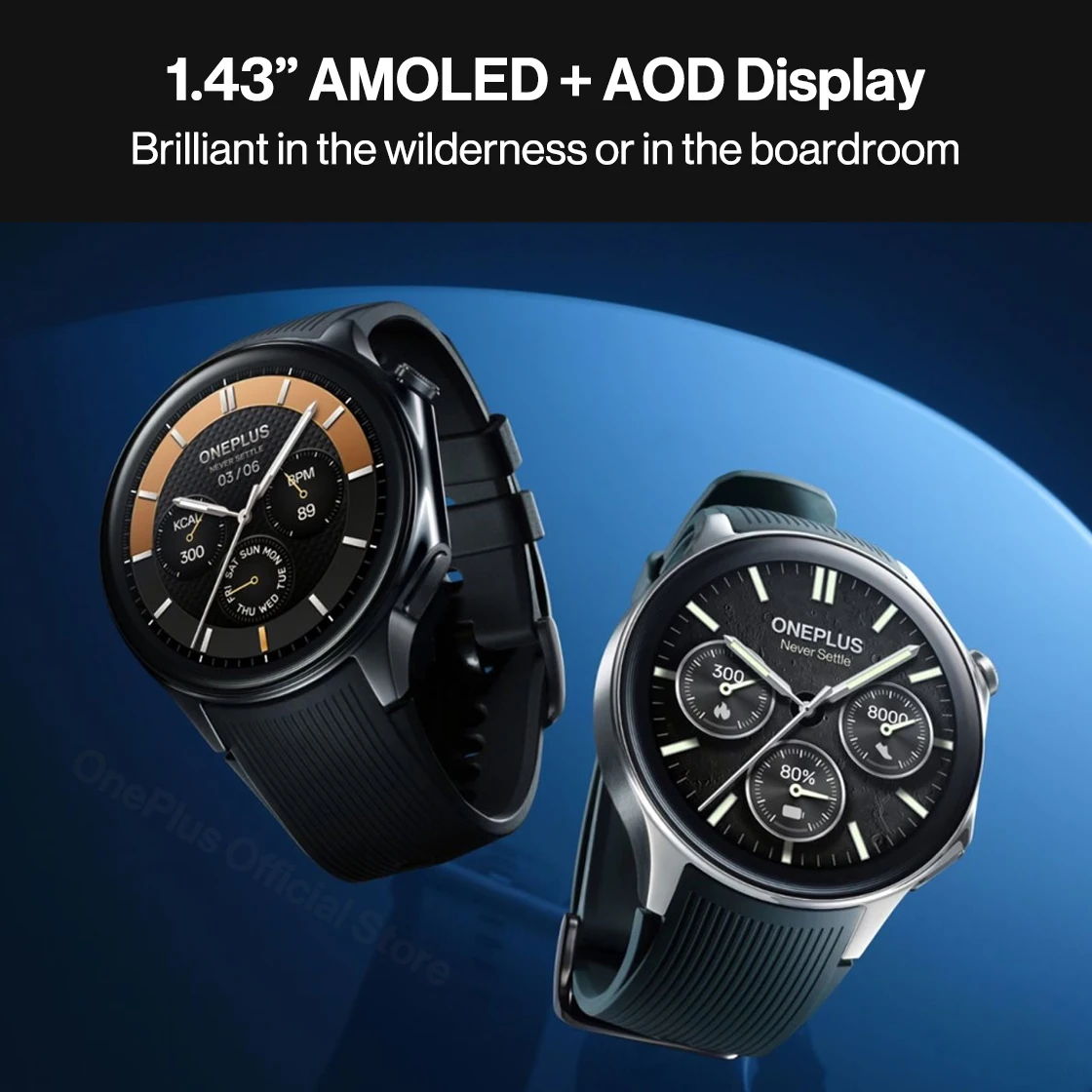 OnePlus Watch 2 ۷ι  Ʈ ġ, 2GB RAM, 32GB ROM, 1.43 ġ AMOLED ÷,   OS 4,  ļ, GPS, NFC, ǰ